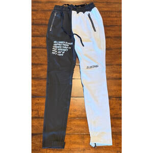 Guapi Mens Colorblock Bleeding Hollywood Black and White Zipper Joggers Size 32